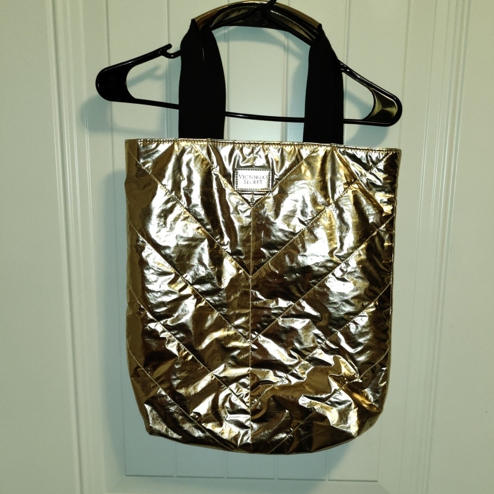 Victoria's Secret Metallic Gold Tote